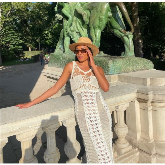 NWT ZARA LIMITED EDITION OPEN WORK CROCHETED KNIT DRESS - Picture 9 of 11